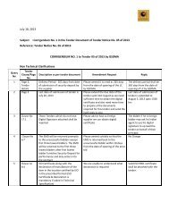 Corrigendum 01 of Tender 05 of 2013