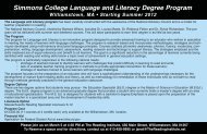 Simmons College Language and Literacy Degree Program