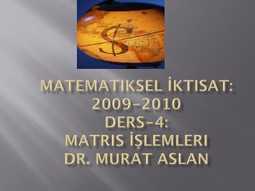 2-b) Matrislerin Tersi