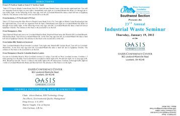 Industrial Waste Seminar - Ohio Water Environment Association