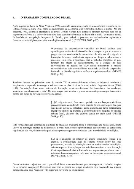 trabalho simples ou trabalho complexo? - Connepi2009.ifpa.edu.br