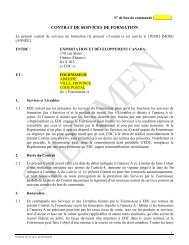 Contrat de services de formation - Specimen - Exportation et ... - EDC