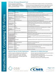 CSI User ID Access Request Form - CGS