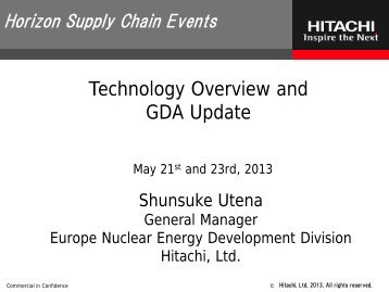 Shunsuke Utena - Technology overview and GDA update