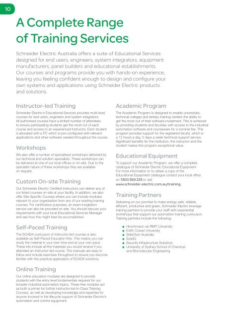 Schneider Electric Training Courses 2012