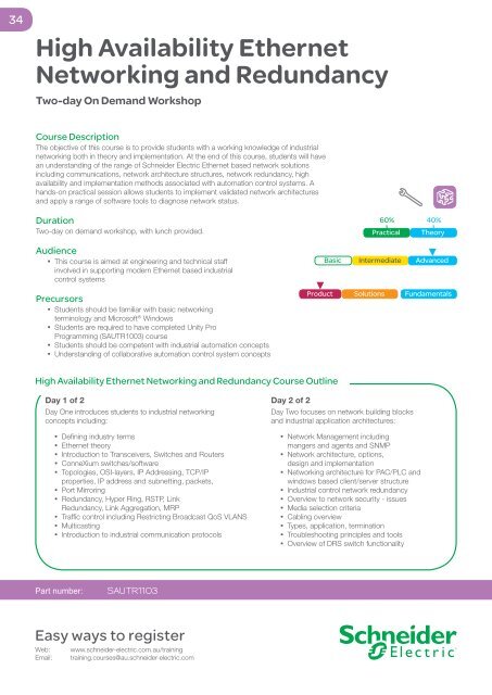 Schneider Electric Training Courses 2012