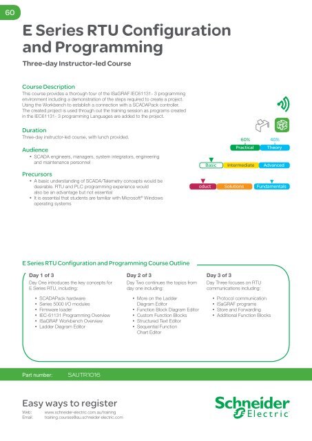 Schneider Electric Training Courses 2012