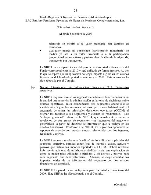 Modelo informe de Fondos de Inversión - Credomatic