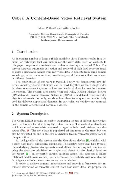 Cobra: A Content-Based Video Retrieval System