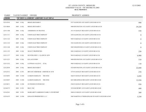 STLCO TIF 2005 TAXABLE.pdf - St. Louis County Department of ...