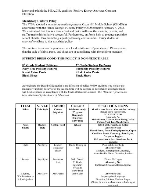 2012-2013 Student-Parent Information Packet - Prince George's ...