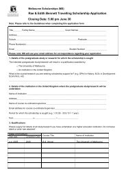 Application Form - Student Services - University of Melbourne