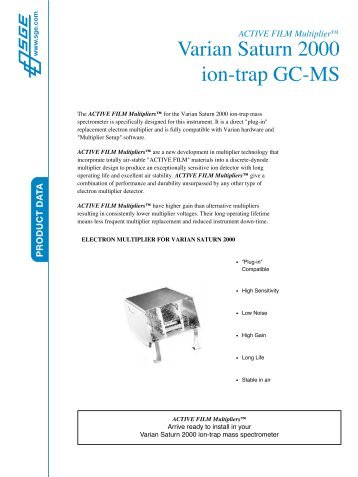 Varian Saturn 2000 ion-trap GC-MS - Cromlab