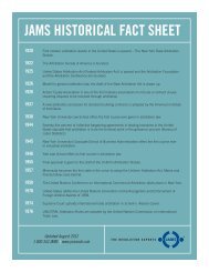 JAMS HISTORICAL FACT SHEET