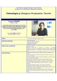 Cioara - Facultatea de Textile-Pielarie - Universitatea TehnicÄ ...