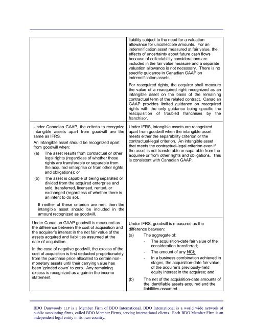 Business Combinations - IFRS Canadian GAAP Differences Series