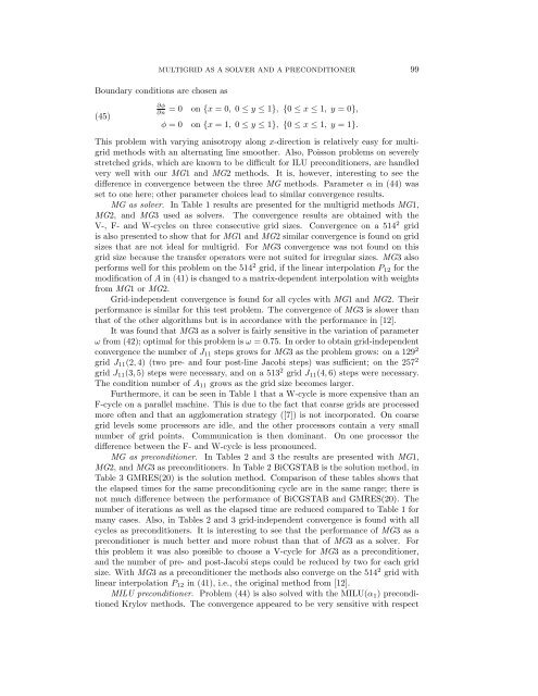 AN EVALUATION OF PARALLEL MULTIGRID AS A SOLVER AND A ...