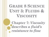 Grade 8 Science Unit 3: Fluids & Viscosity