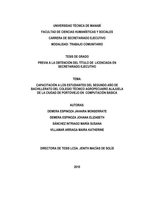 TESIS FINAL.pdf - Repositorio UTM - Universidad TÃ©cnica de ManabÃ