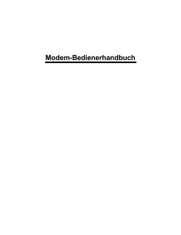 Modem-Bedienerhandbuch - Hayes Micro