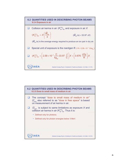 Chapter 6 External Photon Beams: Physical Aspects - IRSN