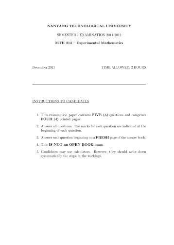 Final exam (Dec 2011) - Spms - Nanyang Technological University