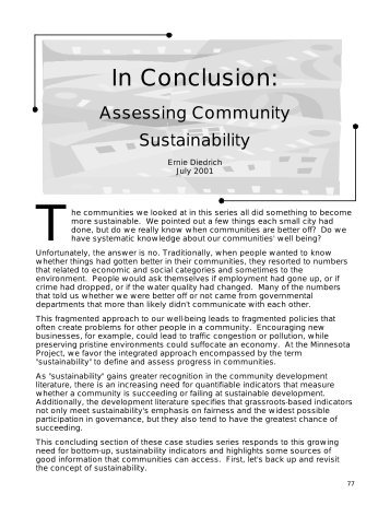 Conclusion, 197kb pdf - The Minnesota Project