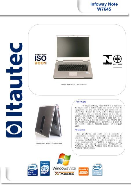 Infoway Note W7645 - Itautec