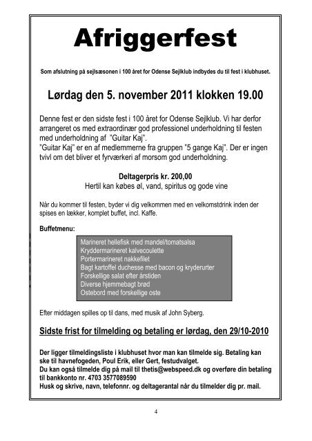 Oktober - Odense Sejlklub