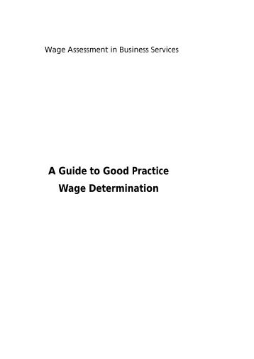 Guide To Good Practice Wage Determination - Department of ...