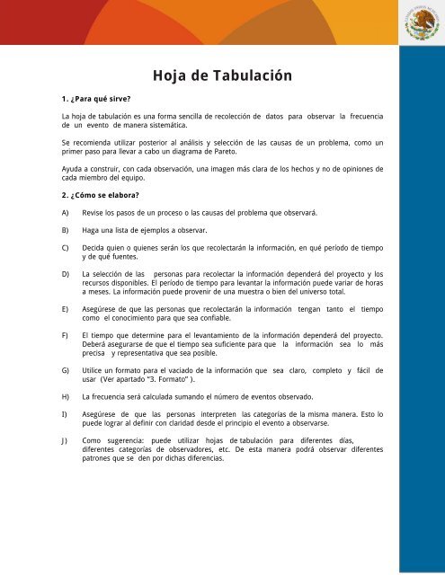 Hoja de Tabulación
