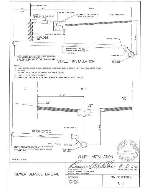 2007 Sewer Standard Plan Drawing - City of Reedley