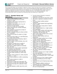 Scope and Sequence CA Grade 2 Second Edition Library Topic 1 ...