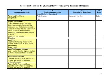 Assessment criteria - European Parking Association