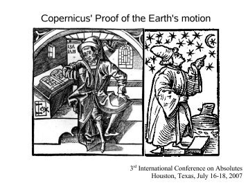 Copernicus' Proof of the Earth's motion - Geocentricity