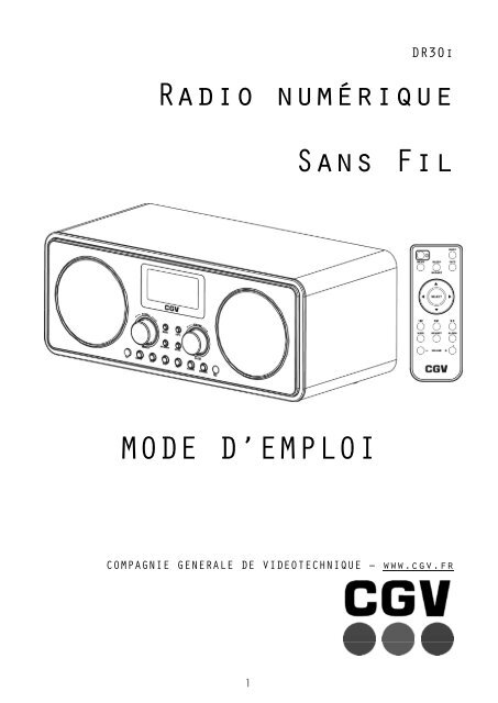Notice DR30i - Compagnie gÃ©nÃ©rale de vidÃ©otechnique