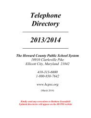 Telephone Directory 2012/2013 - Howard County Public Schools