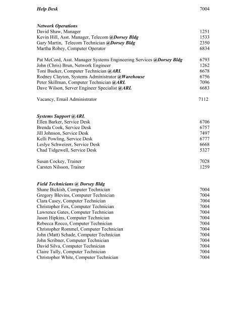 Telephone Directory 2012/2013 - Howard County Public Schools