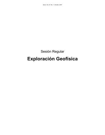 Exploración Geofísica - Unión Geofísica Mexicana, UGM