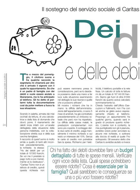 Dei debiti e delle debite ... considerazioni di Dani Noris - Caritas Ticino