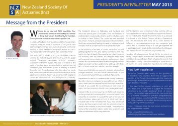 May 2013 - New Zealand Society of Actuaries