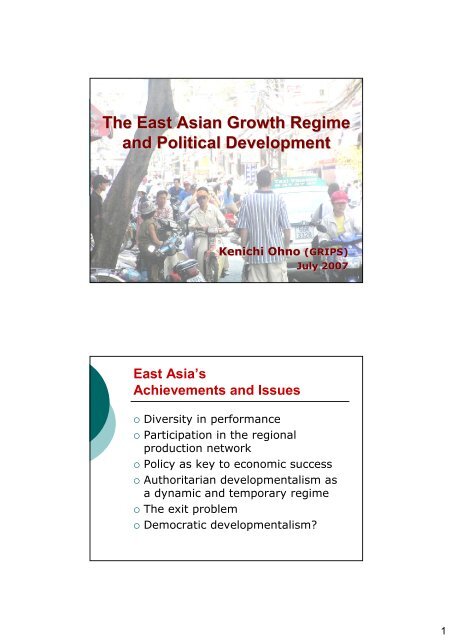 The East Asian Growth Regime and Political Development