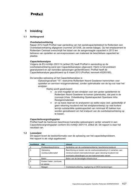 Capaciteitsvergrotingsplan Emplacement Rotterdam - ProRail