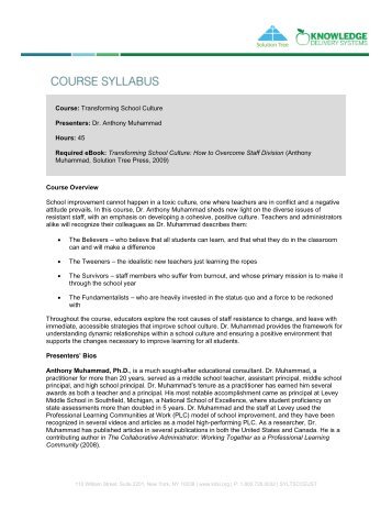 COURSE SYLLABUS