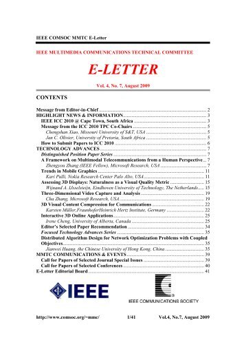 E-LETTER - IEEE Communications Society