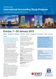 International Accounting Study Program Europe, 7 â 29 January 2013