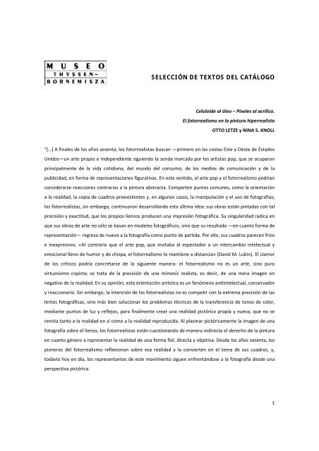 SelecciÃ³n de textos - Museo Thyssen-Bornemisza