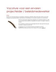 Vacature voor een ervaren projectleider / beleidsmedewerker - FOV