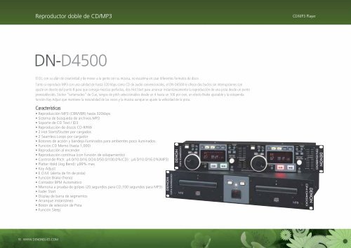 DN-D4500 Reproductor doble de CD/MP3 Brochure - D&M ...