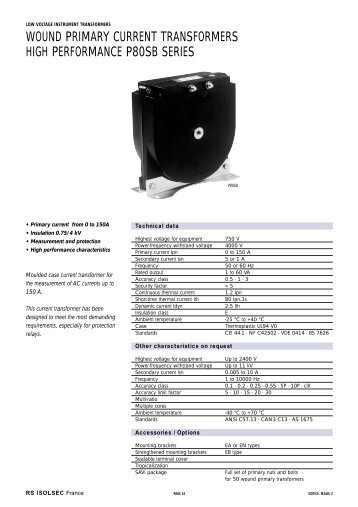 wound primary current transformers high performance p80sb series